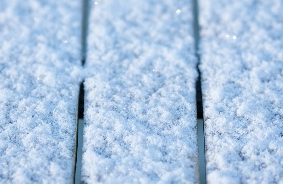 Snow on Garden Table